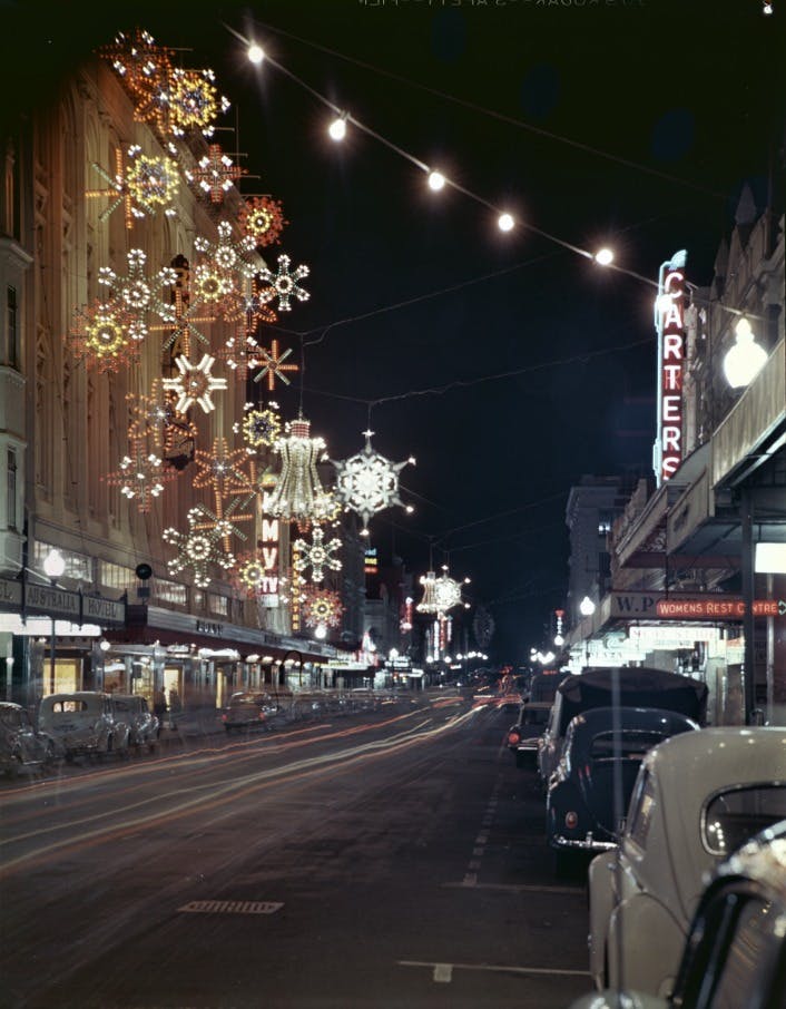 Perth Vintage Christmas Decorations, Murray Street, 1955-1960