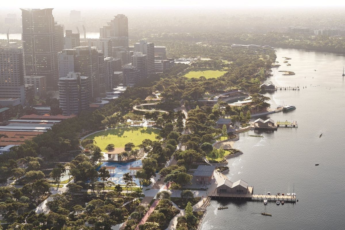 Artists impression of Masterplan for the Swan River
