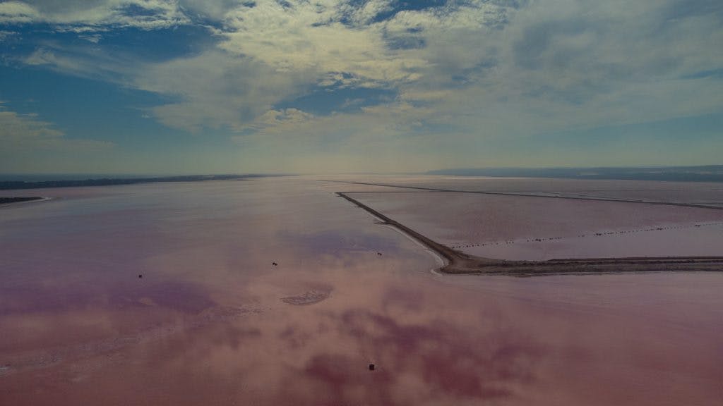 Hutt Lake Pink Lagoon Aerial View